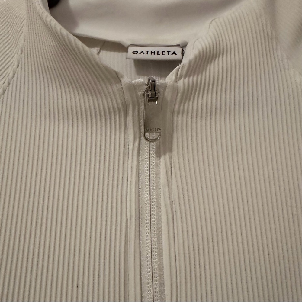 Athleta Salutation Ribbed White Jacket - image 2
